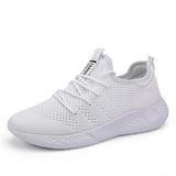Men's Light Running Shoes Breathable Lace-Up Jogging Sneakers Anti-Odor Casual MartLion 9059White 37 