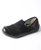 Women's  Flat TPR Thick-Soled  Breathable Lace Single Shoes MartLion black 42 