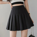 Skirt Shorts Women Waist Mini Skirt School Short Pleated Kawaii Pink Skirt Female MartLion Black M 