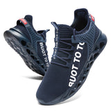 All-match Light Running Shoes Men's Mesh Sneakeres Breathable Sports Oudoor Athletic Jogging Zapatillas Hombre Mart Lion Blue 36 