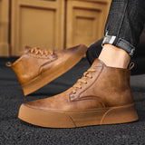 Men's Boots Outdoor Comfy Leather Classic Autumn Shoes Casual Mart Lion   