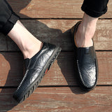 Genuine Leather Men's Casual Shoes Luxury Loafers Moccasins Breathable Slip on Driving MartLion   