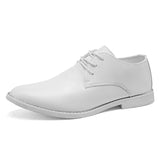 Classic High-top Men's White Shoes Pointed Toe Derby Shoes Men Lace-up Casual Leather Formal MartLion white D99 39 CHINA