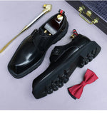 Thick-Soled Lightweight Formal Leather Height-Increasing Shoes Men's Shoes Cowhide Leather Buckle Men's Business Shoes MartLion   