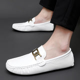 Men's Loafers Moccasins Slip on Driving Shoes Leather Designer Sewing Lazy Walking Casual Mart Lion   