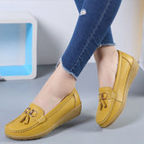 Summer Spring Slip On Flats Shoes Women Flat Casual Ladies Mocassin Femme Moccasins Breathable Zapatos Planos Mart Lion Yellow 37 