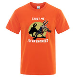 Trust Me Im An Engineer T Shirt Men's Pure Cotton Vintage Round Neck Engineering Tees Classic Clothes Oversized