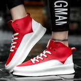 High top Men's Sneakers Streetwear Hip hop Platform Sneakers Leather Casual Shoes Lace-up Designer Trainers MartLion   