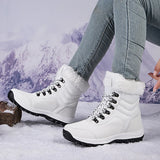 Women Snow Boots Female Winter Casual Shoes Outdoor Youth Mid-Calf Boots Waterproof Plush Ladies Cotton-padded Shoes MartLion   