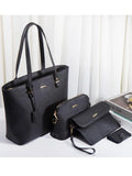 4Psc Set Women Handbags Large Capacity Ladies Leather Tote Shoulder Bags PU Leather Purse Block Handle Tote MartLion   