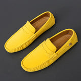 Suede Leather Penny Peas Loafers Men's Women Boys Driving Shoes Moccasins Slip on Flats Designer Loafers Pink MartLion   