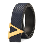 Luxury Brand Designer Belts Automatic Buckle Men's Belts Genuine Leather for Women Dress Strap for Jeans MartLion Gold Blue 115CM 