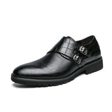 British Style Brown Dress Shoes Men's Pointed Toe Leather Casual MartLion black 841-75 38 CHINA