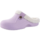 Casual Women Shoes EVA Clogs House Indoor Soft Fur Men's Slippers Outdoor Garden MartLion Light Purple 46-47(10.8-11 inch) CHINA