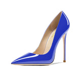 Pointed Shallow Mouth Patent Leather Stiletto Heels Women's Single Shoes MartLion   