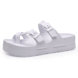 Heel Flip-flops Platform Women's Sandals EVA Insole Clogs Adjustable Buckle Beach Slides MartLion   