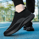  Slip-On Men's Shoes Couple Sneakers Stretch Fabric Light Walking Casual Breathable Unisex Women Loafers MartLion - Mart Lion