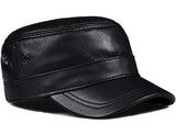Men's Military Hats goatskin Genuine Leather Autumn Winter Thermal 55-61cm Size Baseball Caps MartLion   