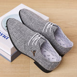 Breathable Pointed Toe Linen Canvas Shoes Men's Cloth Dress Formal Breathable Casual Mart Lion   