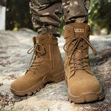 Fujeak Tactical Boots Outdoor Non-slip Snow Men's Military Desert Combat Platform Ankle Shoes Mart Lion   