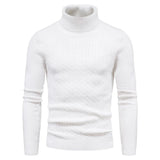 Autumn And Winter Turtleneck Warm Solid Color sweater Men's Sweater Slim Pullover Knitted sweater Bottoming Shirt MartLion white EUR S 