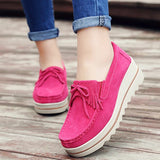 Spring Women Flats Shoes Platform Sneakers Slip On Flats Leather Suede Ladies Loafers Casual loafers MartLion   