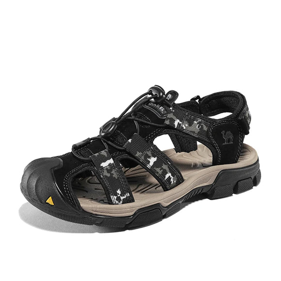 Leather Men's Sandals Summer Luxury Platform Beach Shoes Slippers Flip Flops MartLion   