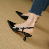 Women's Hollow Sandals Stiletto Heels Pointed Toe Slant Heels High Heels Party Banquet Wedding MartLion   