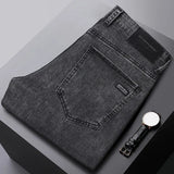 Men's Black Gray Jeans Stretch Classic Slim  Black Denim Pants Elasticity Male  Casual Trousers MartLion   