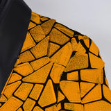 Luxury Wave Striped Gold Sequin Blazer Jackets Men's Shawl Lapel One Button Shiny Party Wedding Suits Jackets Tuxedo Blazer MartLion   