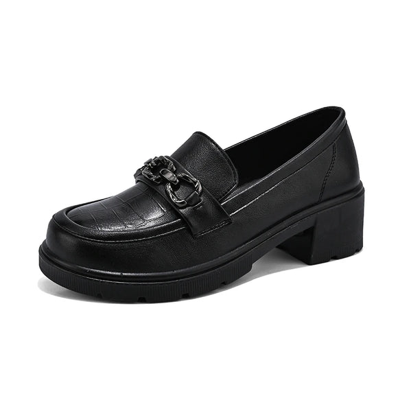 Height Increasing Women Loafers Luxury Designer Slip-on Black Moccasins Casual Shoes Femme MartLion Black 38 