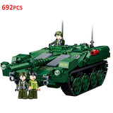 Military ww2 Cannon Assault Armored Vehicle Battle Tank Car Truck Army Weapon Building Blocks Sets  Model King Kids Toys Gift Mart Lion   