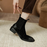 Autumn Women Boots Brown Chelsea Genuine Leather Shoes Winter Retro Leather Ladies MartLion   