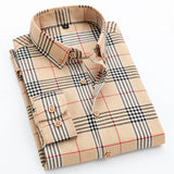 Classic Plaid Shirt Men's Casual Breathable Large Shirt MartLion 777 XL 175CM  65-73KG 