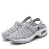 Lady Shoes Casual Increase Summer Sandals Non-slip Platform Girl Breathable Mesh Outdoor Walk Slippers Mart Lion Gray 35 