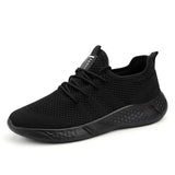 Men's Light Running Shoes Breathable Lace-Up Jogging Sneakers Anti-Odor Casual MartLion 9059Black 36 