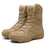 Hiking Shoes Tactical Boots Men's Military With Side Zipper Special Force Combat Waterproof MartLion Beige 39 