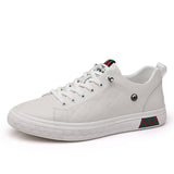 Men's Casual Shoes Designer Luxury Knurling Genuine Leather Flats Skateboard Street Sneakers Mart Lion White 38 