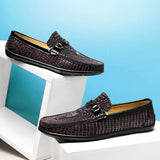 Men's Genuine Leather Shoes Luxurious Banquet Dress Low Top Loafers Casual Walking MartLion   
