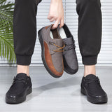 Men's Casual Dress Shoes Classic Lace-up Leather Casual Oxford Flats Footwear Loafers Mart Lion   