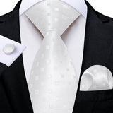 Gray Striped Paisley Silk Ties For Men's Wedding Accessories 8cm Neck Tie Pocket Square Cufflinks Gift MartLion SJT-7995  