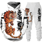 3D Printed Animal Tiger Hoodie Pants Suit Cool Sportwear Set Autumn Winter Men's Clothing Y2k Anime Streetwear Harajuku Manga MartLion F01-JDTZ0191 M 