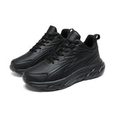 Black Leather Shoes Men's Height Increasing Winter Sneakers Plus Fur Warm Outdoor Cotton Casual Shoes MartLion black 39 