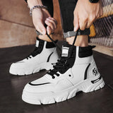White Winter Work Short Boots for Men British Motorcycle Boots Outdoor Sports Casual Shoes MartLion