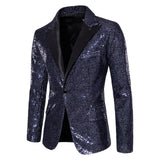Gold Shiny Men's Jackets Sequins Stylish Dj Club Graduation Solid Suit Stage Party Wedding Outwear Clothes blazers MartLion   