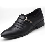 Men's Leather Shoes Dress Shoes All-Match Casual Shock-Absorbing Footwear Wear-Resistant Mart Lion Black 37 