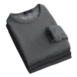 Winter  Men's Long-sleeved Thermal T-Shirt Fleece Bottoming Shirt Round Neck Shirt MartLion   