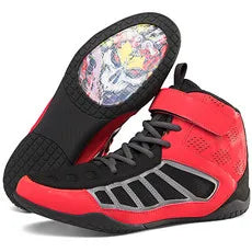 Men's Boxing Shoes Wrestling Fighting Weightlift Breathable Non-Slip Training Fighting Boots Athletic Sneakers MartLion Red 35 