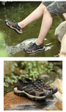 Men's Sandals Leather Summer Men's Outdoor Beach Genuine Leather Boy Mart Lion   