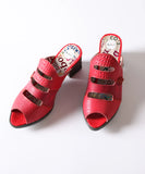 Women's Casual Solid Color Leather Sandals with Open Heels Slippers MartLion   